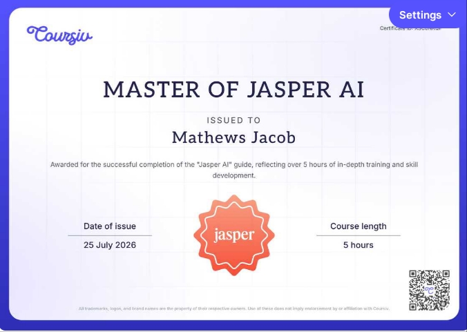 Jasper AI Certification